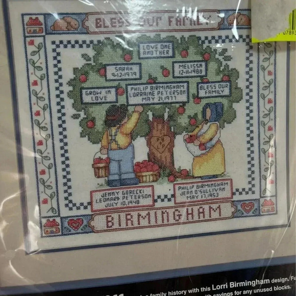 Lot of 2 Dimensions Counted Cross Stitch Vintage Loving Family Birth 80s 90s - Picture 9 of 9